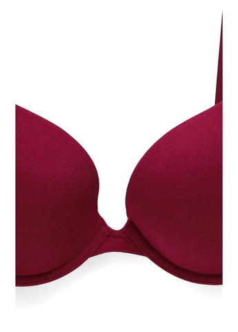 Бордовый балконет бюстгальтер H&M с косточками хлопок