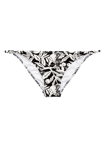 Черно-белые купальные трусики-плавки с цветочным принтом H&M