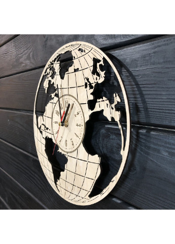 Часы настенные из дерева «Земной шар» 7Arts (253565936)