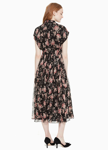 Комбинированное кэжуал платье клеш Kate Spade с цветочным принтом