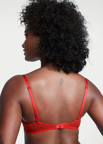 Червоний балконет бюстгальтер Victoria's Secret з кісточками поліамід