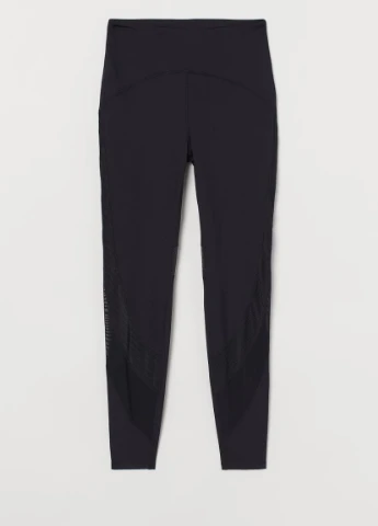 Черные демисезонные леггинсы с мембраной high waist H&M