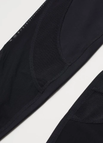 Черные демисезонные леггинсы с мембраной high waist H&M
