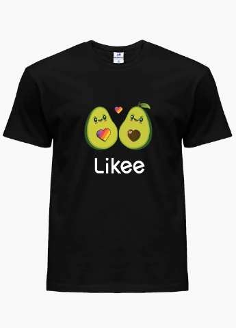 Чорна демісезонна футболка дитяча лайк авокадо (likee avocado) (9224-1031) MobiPrint