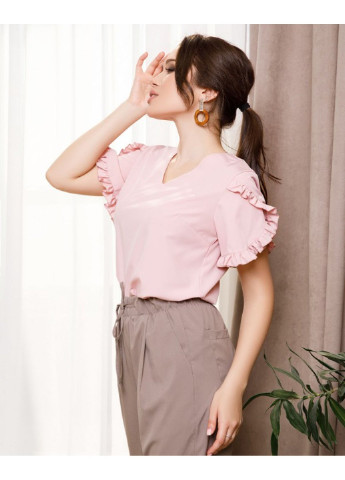 Розовая демисезонная блуза sa-230 s розовый ISSA PLUS