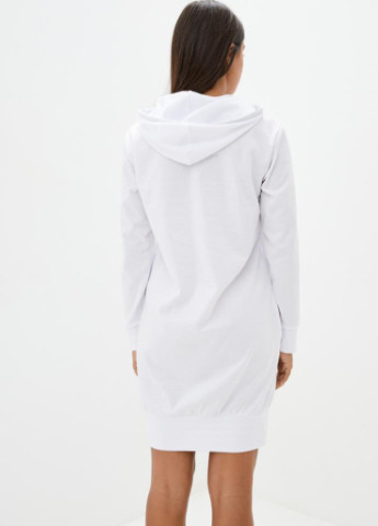 Білий кежуал жіноче спортивне плаття міді з капюшоном eare білий Podium однотонна