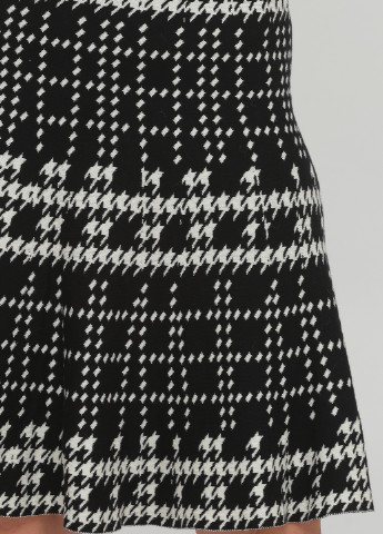 Черная кэжуал с узором гусиная лапка юбка C&A а-силуэта (трапеция)