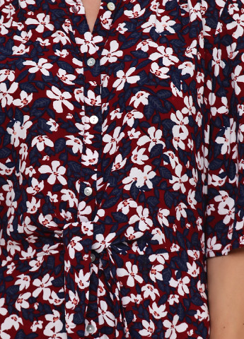 Бордовое кэжуал платье Vero Moda с цветочным принтом