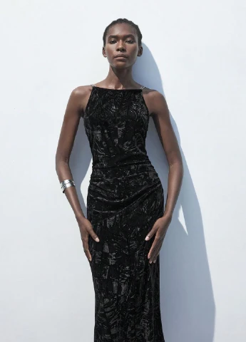 Чорна коктейльна сукня з відкритою спиною, футляр SHEIN однотонна