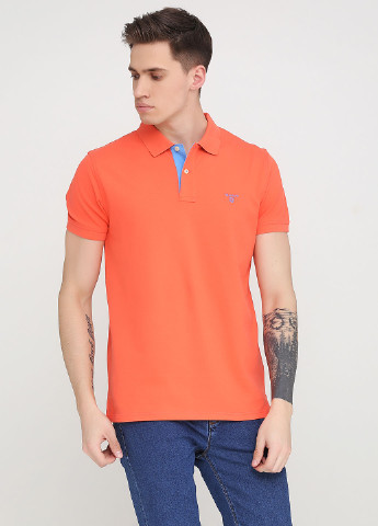 Оранжевая футболка-поло для мужчин Gant однотонная