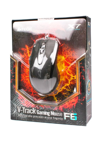Мышь игровая, V-Track, USB Бок.колесо 3000dpi (F6 USB (Black)) A4Tech v-track, usb бок.колесо 3000dpi (f6 usb (black)) (146465916)