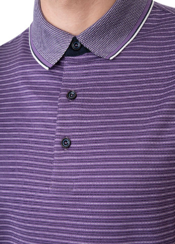 Фиолетовая футболка-поло для мужчин Bugatti в полоску
