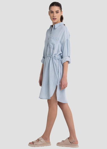 Голубое джинсовое платье рубашка Replay однотонное