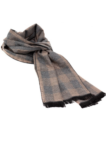 Чоловічий шарф у клітку бежевий з сірим LuxWear ms2007 (251712970)