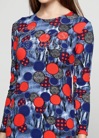 Синя кежуал сукня футляр Exclusive з абстрактним візерунком