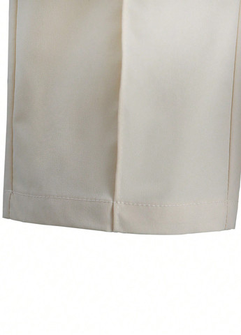 Кремовые кэжуал, классические демисезонные прямые брюки SHEIN