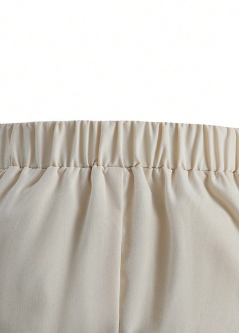 Кремовые кэжуал, классические демисезонные прямые брюки SHEIN