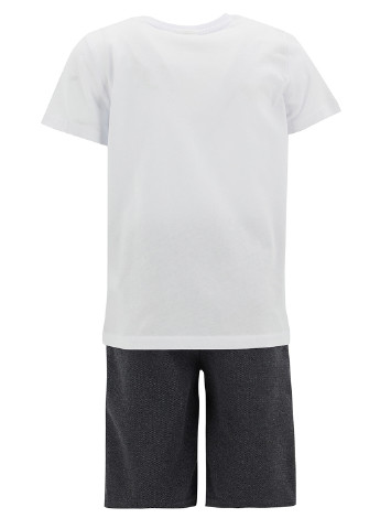 Черно-белый летний костюм(футболка, шорты) DeFacto