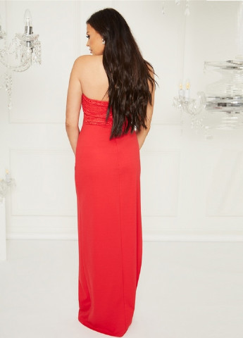 Красное вечернее платье с корсетом Jessica Wright однотонное