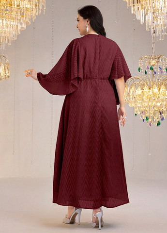 Бордовое праздничный платье а-силуэт SHEIN однотонное