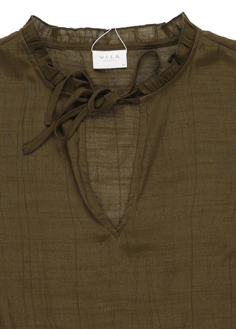 Хаки блуза с баской Vila