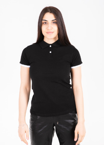 Черная женская футболка-футболка поло женская TvoePolo однотонная