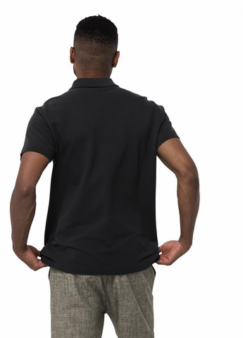 Черная футболка-поло для мужчин Jack Wolfskin с логотипом