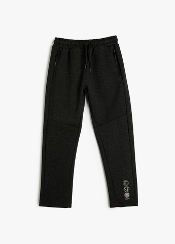 Темно-серые кэжуал демисезонные брюки прямые KOTON