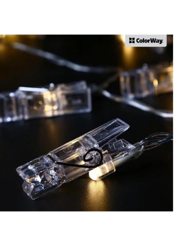 Гирлянда 20 LED, 3м, гирлянда с прищепками (CW-LCP-20L30B) Colorway (254593577)