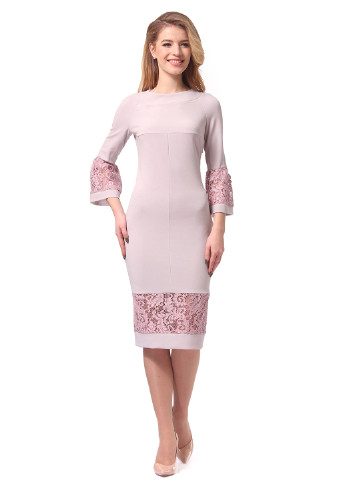 Светло-розовое коктейльное платье Lemon однотонное