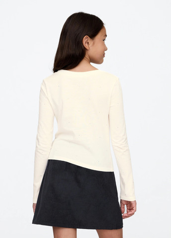 Молочный демисезонный кэжуал лонгслив Gap однотонный