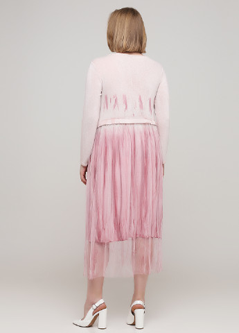 Светло-розовое кэжуал платье платье-свитер, клеш Made in Italy градиентное ("омбре")