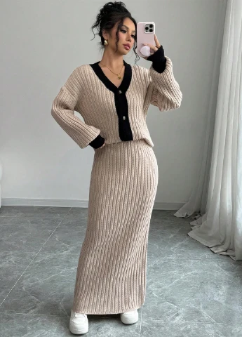 Костюм (кардиган, спідниця) SHEIN (346914191)
