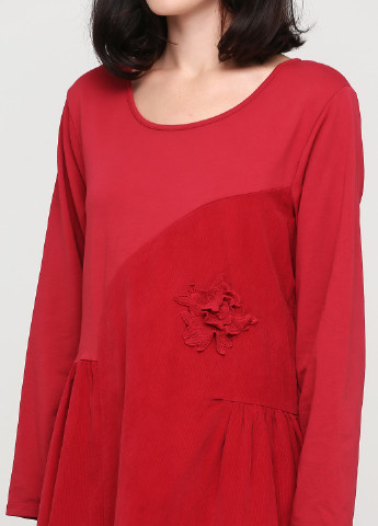 Темно-красное кэжуал платье оверсайз Made in Italy однотонное