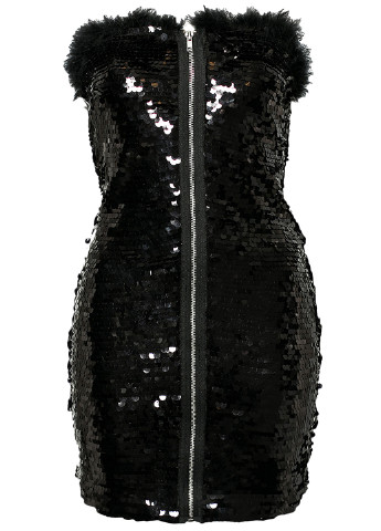 Черное коктейльное платье бандо, с открытыми плечами Estradeur однотонное