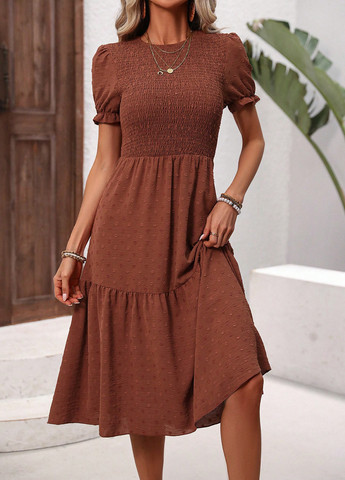 Рожево-коричнева кежуал сукня а-силует SHEIN однотонна