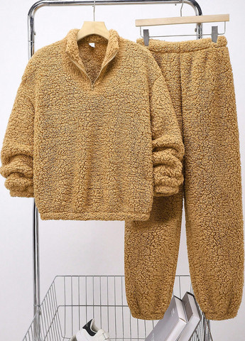 Бежевый демисезонный комплект (свитер, брюки) SHEIN