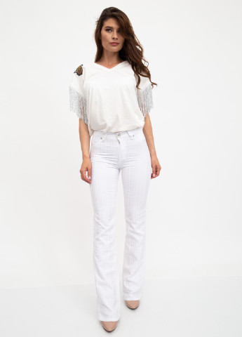 Белые джинсовые демисезонные классические брюки Cardellino