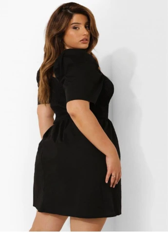 Черное кэжуал платье Boohoo однотонное