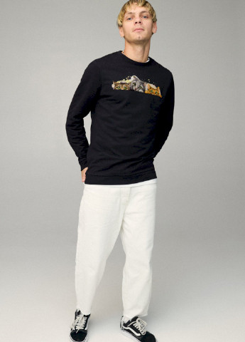 Черный світшот чоловічий basic /no flis/ YAPPI рисунок (254557793)