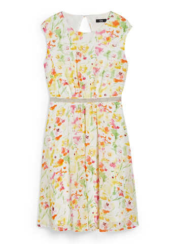 Білий кежуал сукня C&A з квітковим принтом