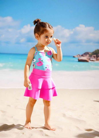 Комбинированный летний купальник слитный SHEIN