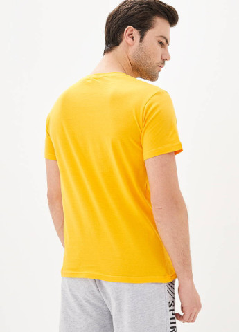 Желтая футболка мужская базовая с коротким рукавом Роза