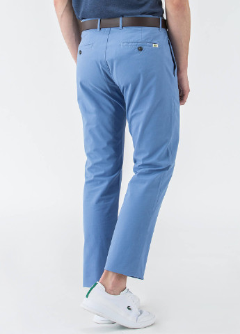 Светло-синие кэжуал летние укороченные, зауженные брюки Lacoste