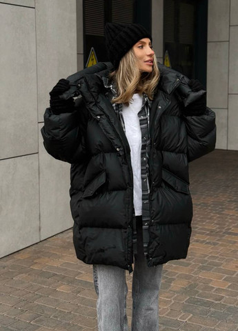 Черная зимняя куртка куртка-трансформер No Brand