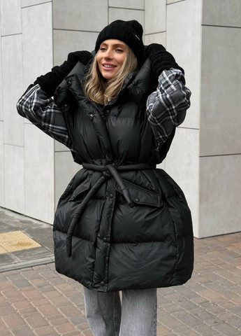 Черная зимняя куртка куртка-трансформер No Brand