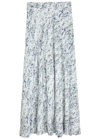 Светло-голубая кэжуал с абстрактным узором юбка H&M а-силуэта (трапеция)