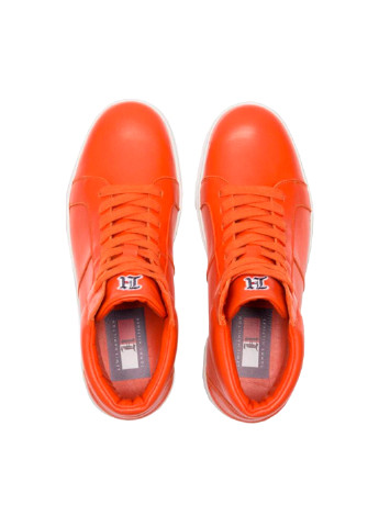 Оранжевые демисезонные кроссовки-хайтопы Tommy Hilfiger