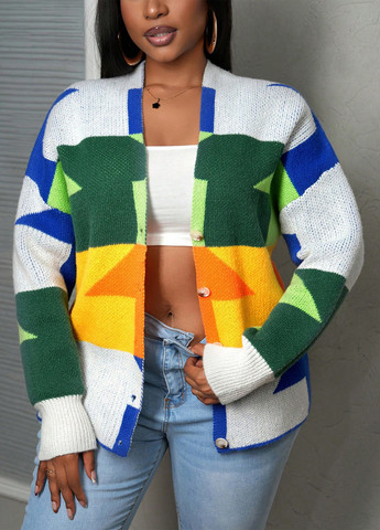 Разноцветный демисезонный кардиган SHEIN