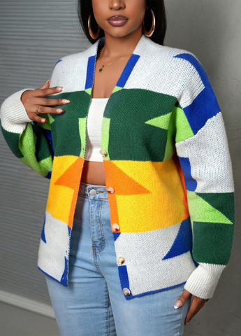 Разноцветный демисезонный кардиган SHEIN